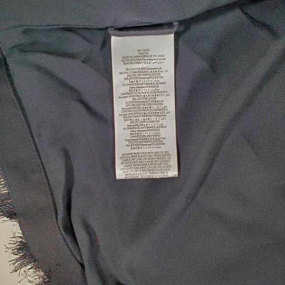 BCBG Maxazria Women's Jacket Size XS Black Fringed Jaxon Party Chevron - Picture 7 of 12